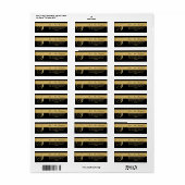 Unieke zwart gouden folie monogram letter 'T' reto Etiket (Full Sheet)