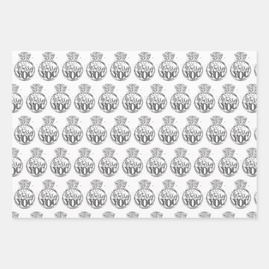 Unieke zwart & wit bruids | Trouwdouche Inpakpapier Vel (Voorkant)