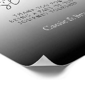 Unieke zwart-wit bruiloft gast boek teken poster (Hoek)