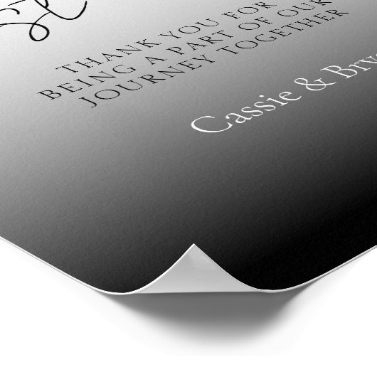 Unieke zwart-wit bruiloft gast boek teken poster (Hoek)