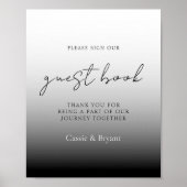 Unieke zwart-wit bruiloft gast boek teken poster (Voorkant)