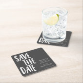 Unieke zwart wit bruiloft Save the date Kartonnen Onderzetters (Insitu)