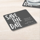 Unieke zwart wit bruiloft Save the date Kartonnen Onderzetters (Schuin)