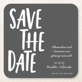 Unieke zwart wit bruiloft Save the date Kartonnen Onderzetters