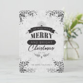 Unieke zwart-wit elegante kerstkaart (Staand voorkant)