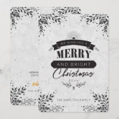 Unieke zwart-wit elegante kerstkaart (Voorkant / Achterkant)