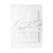 Unieke zwart wit liefde lachen monogram bruiloft uitnodigingen wikkel (Voorkant Voorbeeld)