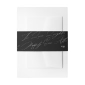 Unieke zwart wit liefde lachen monogram bruiloft uitnodigingen wikkel (Voorkant Voorbeeld)