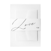 Unieke Zwart Wit Liefde Monogram Bruiloft Uitnodigingen Wikkel (Voorkant Voorbeeld)