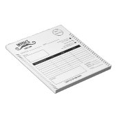 Unieke zwart-wit logo kapper winkelfactuur notitieblok (Schuin)