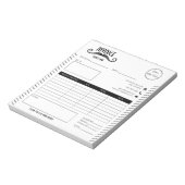 Unieke zwart-wit logo kapper winkelfactuur notitieblok (Linkerzijde)