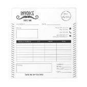 Unieke zwart-wit logo kapper winkelfactuur notitieblok (Voorkant)