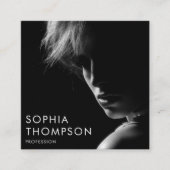 Unieke Zwart Wit Professionele Foto QR Code Vierkante Visitekaartje (Voorkant)