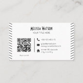Unieke zwart-wit QR code snor Visitekaartje (Achterkant)