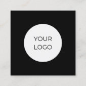 Unieke zwart-wit QR Code Social Media Vierkante Visitekaartje (Achterkant)