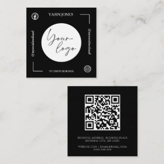 Unieke zwart-wit QR-code Vierkante Visitekaartje