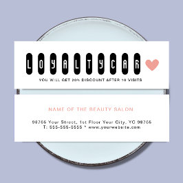 Unieke Zwart & Wit Schoonheidssalon Roze Hart Klantenkaartje