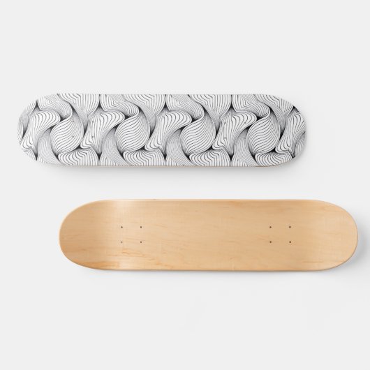Unieke zwart-witte verweven lijnen persoonlijk skateboard (Horizontaal)