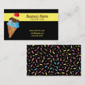 Unieke zwarte besproeiing Cherry Ice Cone Visitekaartje (Voorkant / Achterkant)