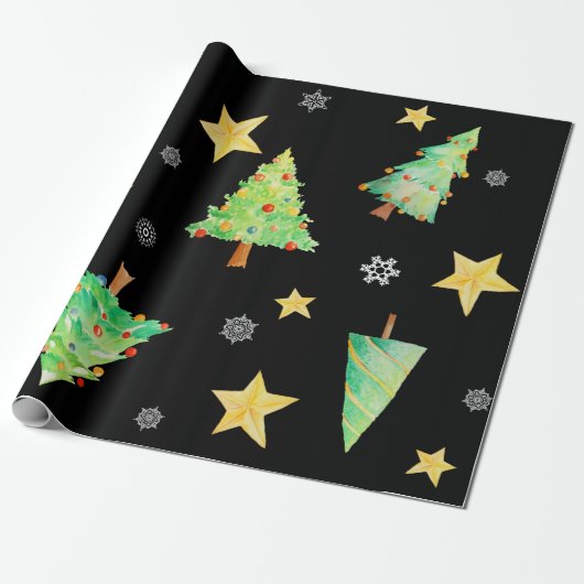 Unieke zwarte cadeauverpakking cadeaupapier (Uitgerold)