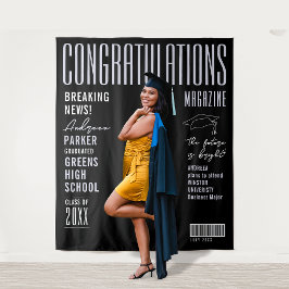 Unieke Zwarte Congratulaties Afstudeertijdschrift  Wandkleed
