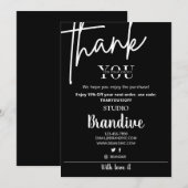 Unieke zwarte dank voor uw Visitekaartje Bedankkaart (Voorkant / Achterkant)