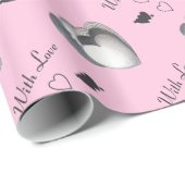 unieke zwarte en witte liefdesharten cadeaupapier (Rol Hoek)