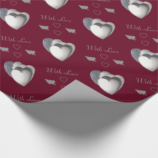 unieke zwarte en witte liefdesharten cadeaupapier (Hoek)