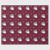 unieke zwarte en witte liefdesharten cadeaupapier (Vlak)