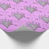 unieke zwarte en witte liefdesharten cadeaupapier (Hoek)