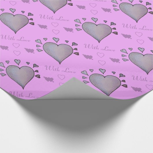 unieke zwarte en witte liefdesharten cadeaupapier (Hoek)