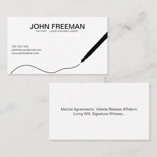 Unieke zwarte en Witte Noteerbare Openbare Onderte Visitekaartje (Voorkant / Achterkant)