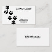 Unieke zwarte en witte pootprintstappen Dog Walker Visitekaartje (Voorkant / Achterkant)