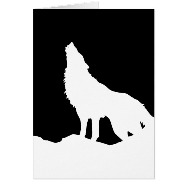 Unieke zwarte en witte Pop Art Wolf Silhouette (Voorkant)