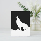 Unieke zwarte en witte Pop Art Wolf Silhouette Briefkaart (Staand voorkant)