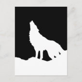 Unieke zwarte en witte Pop Art Wolf Silhouette Briefkaart (Voorkant)