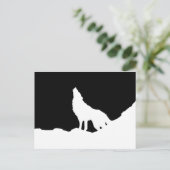 Unieke zwarte en witte Pop Art Wolf Silhouette Briefkaart (Staand voorkant)