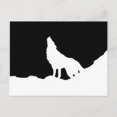 Unieke zwarte en witte Pop Art Wolf Silhouette Briefkaart (Voorkant)