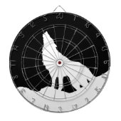Unieke zwarte en witte Pop Art Wolf Silhouette Dartbord (Voorkant)