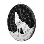 Unieke zwarte en witte Pop Art Wolf Silhouette Dartbord (Voorkant Rechts)