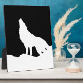 Unieke zwarte en witte Pop Art Wolf Silhouette Fotoplaat (Zijkant)