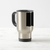 Unieke zwarte en witte Pop Art Wolf Silhouette Reisbeker (Voorkant links)