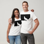 Unieke zwarte en witte Pop Art Wolf Silhouette T-shirt (Unisex)