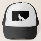 Unieke zwarte en witte Pop Art Wolf Silhouette Trucker Pet (Voorkant)