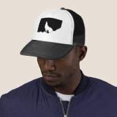 Unieke zwarte en witte Pop Art Wolf Silhouette Trucker Pet (In situ)