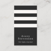 Unieke zwarte en witte streping Moderne verticale  Visitekaartje (Voorkant)