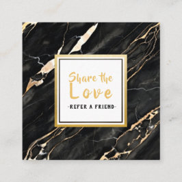 Unieke zwarte Gold-marmer klantenverwijzingskaart Vierkante Visitekaartje