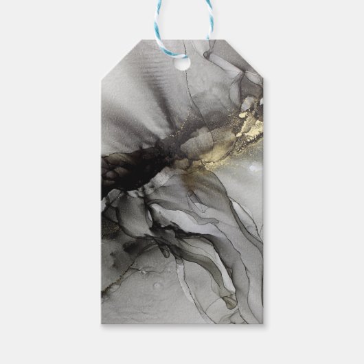 Unieke zwarte goudgrunge cadeaulabel (Voorkant)