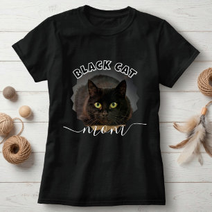 Unieke Zwarte Kat Moeder Aangepaste Foto T-shirt