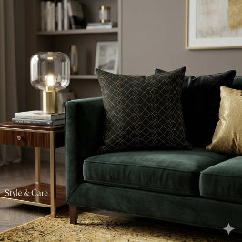 Unieke zwarte kussensloop met gouden boxdesign kussen